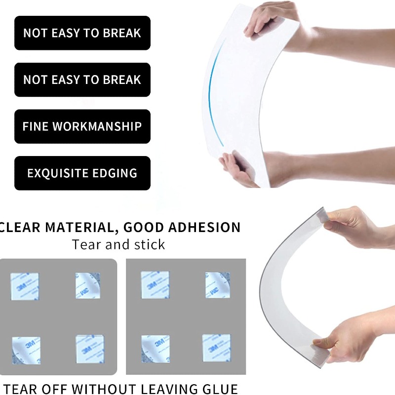  miroir carré 3D pour salle de bain, auto-adhésif, en acrylique, pour la décoration de la maison