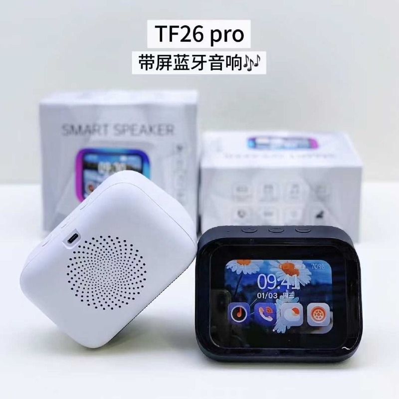 SMART SPEAKER avec ÉCRAN TACTILE MULTIFONCTION assistant vocal IA, contrôle par application, alarme intelligente, éclairage RVB, appels mains libres, enceinte Bluetooth portable pour bureau, maison