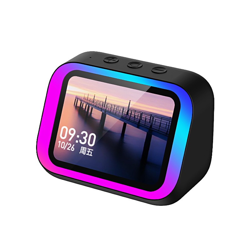 SMART SPEAKER avec ÉCRAN TACTILE MULTIFONCTION assistant vocal IA, contrôle par application, alarme intelligente, éclairage RVB, appels mains libres, enceinte Bluetooth portable pour bureau, maison