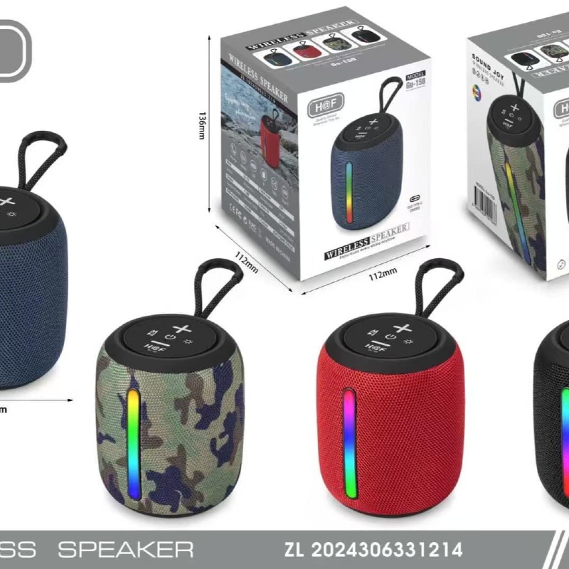 🎶 Enceinte Bluetooth Sans Fil H@F - Modèle GU-150 🔊 💡 Éclairage LED – Son HiFi – Design Compact