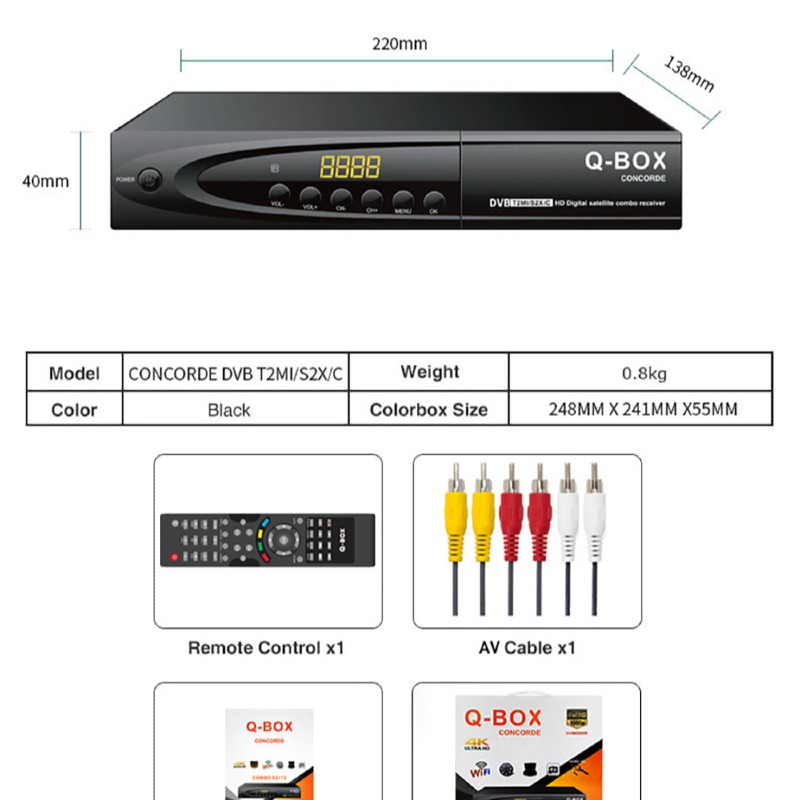Q-BOX CONCORDE – Décodeur Satellite Haute Performance