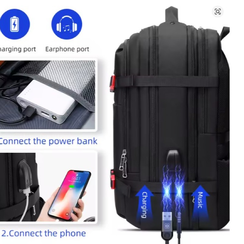 Nouveau sac à dos de taille moyenne 16 pouces multifonctionnel imperméable de grande capacité, sac d'ordinateur à la mode pour hommes, sac à dos de voyage d'extension  de voyage d'affaires  