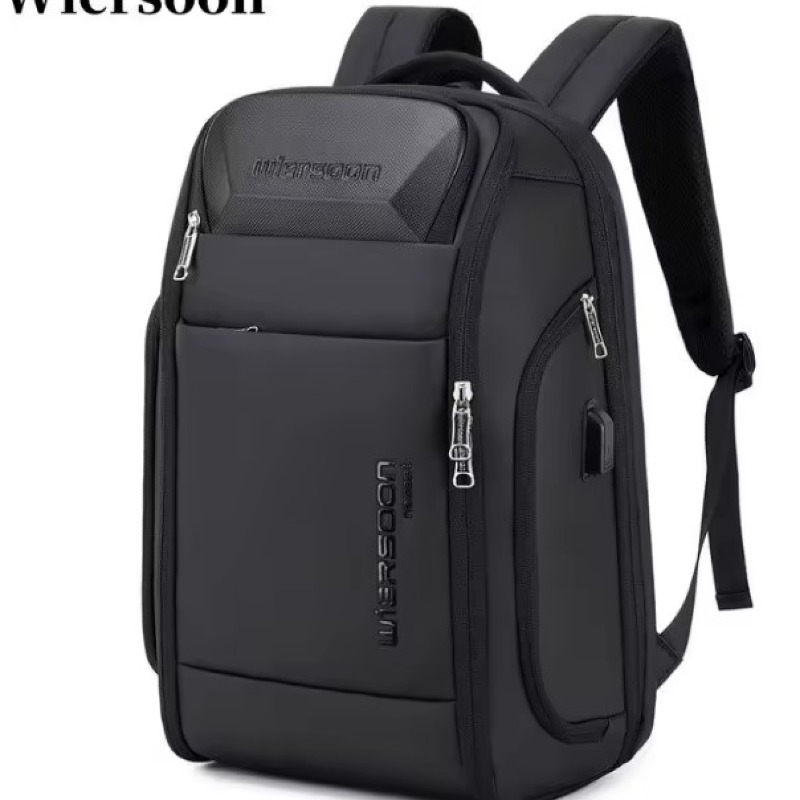 Wiersoon sac à dos d'affaires, sac à dos étanche grande capacité multifonctionnel avec mot de passe antivol pochette d'ordinateur
