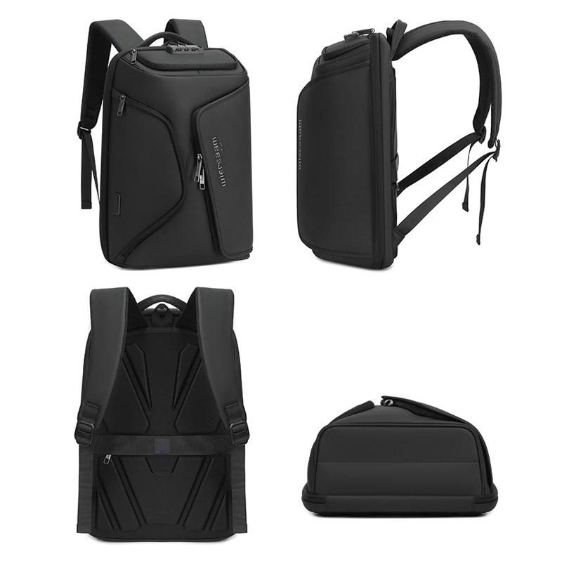 Sac à dos antivol Wiersaam, résistant à l'eau, pour ordinateur portable, avec port de chargement USB