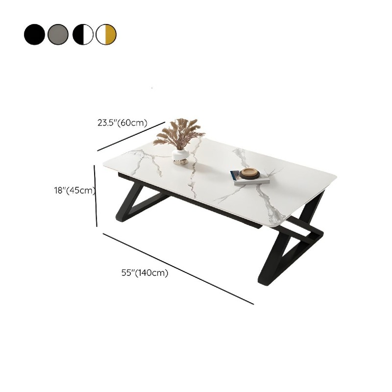 Table basse luxueuse en motif marbre blanc