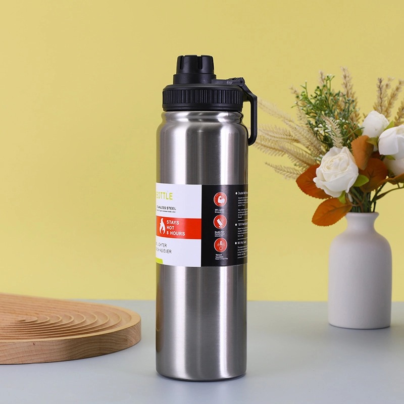 Bouteille d'eau isotherme en acier inoxydable 800ml pour café, thé, eau...