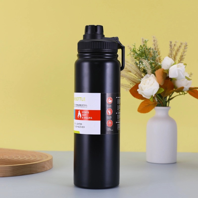 Bouteille d'eau isotherme en acier inoxydable 800ml pour café, thé, eau...