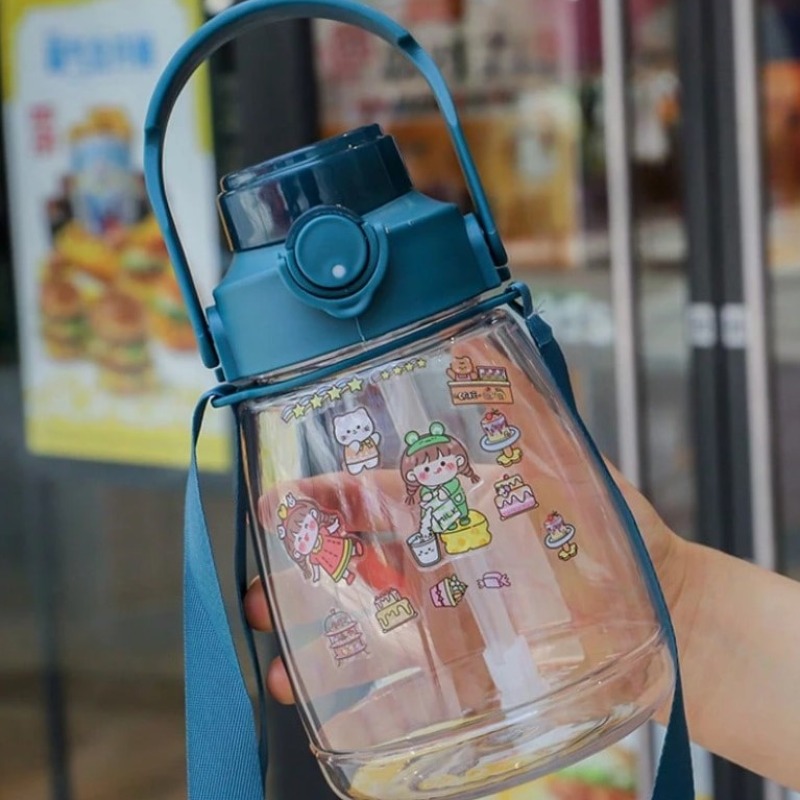 Tasse à boire pour enfants avec pailles, bouteille d'eau portable grande capacité