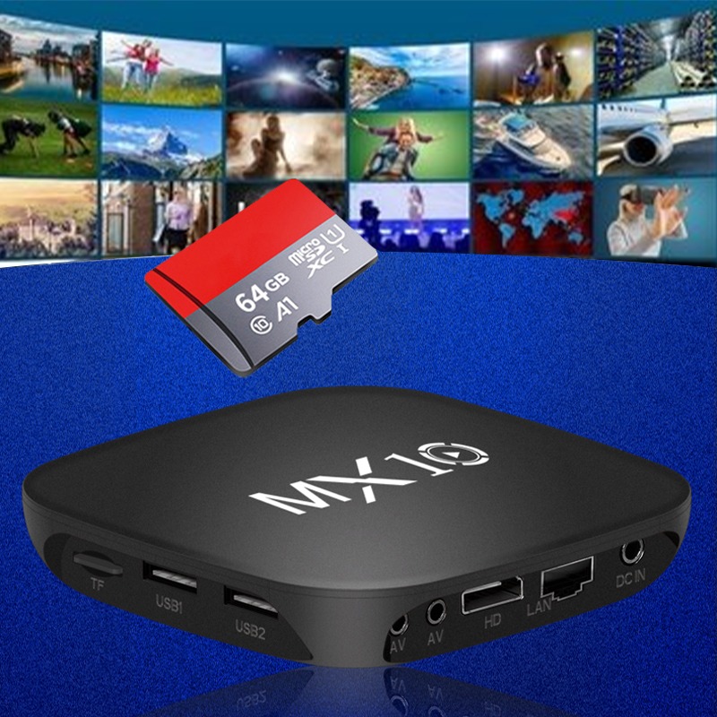 Boîtier Smart TV MX10 Android TV avec Télécommande vocale | Compatible Netflix, Youtube, Prime Video | Android 11, WiFi Double Bande, Bluetooth