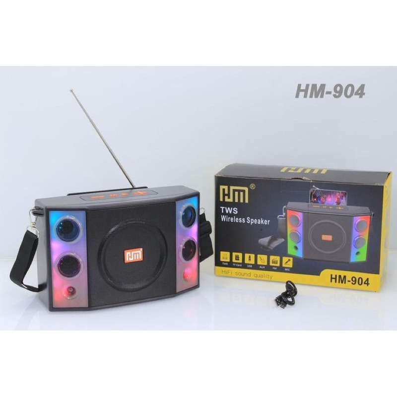 Enceinte rétroéclairée ans Fil HM TWS HM-904 - Son Haute Fidélité et Lumières LED