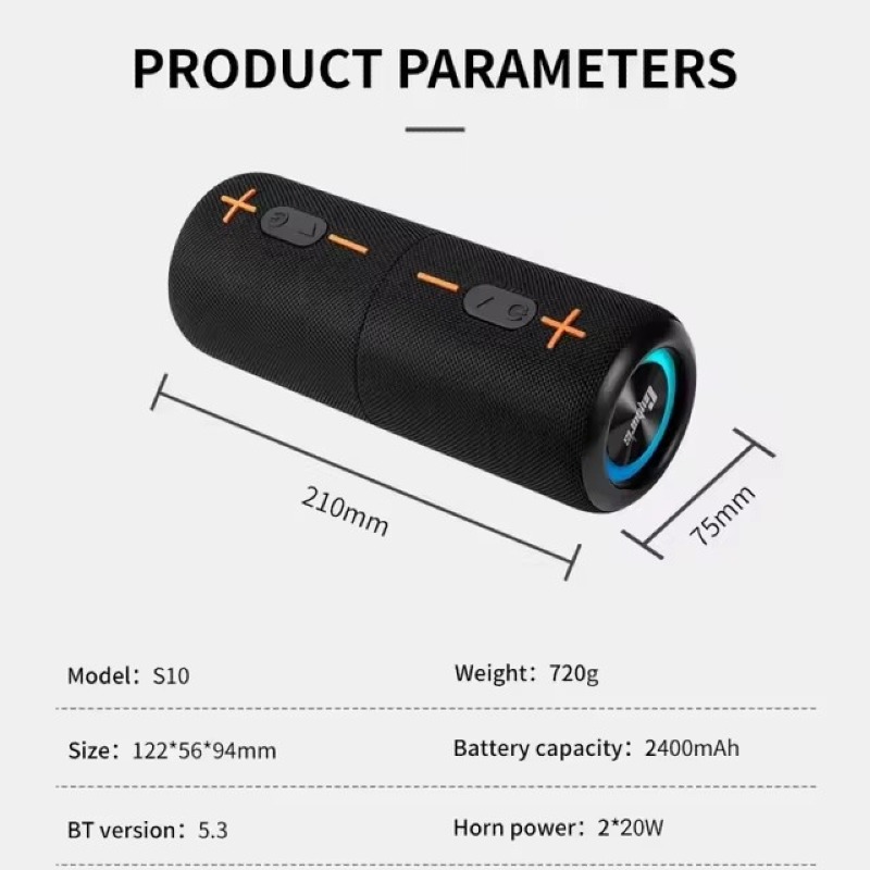 Haut-Parleur Bluetooth Portable Séparation Sans Fil Lumières Led Subwoofer Extérieur Étanche