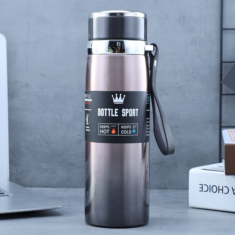 Bouteille isotherme 1L en acier inoxydable, thermos, conserve l'eau froide et chaude, thé, café