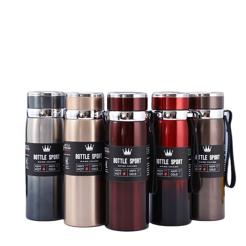 Bouteille isotherme 1L en acier inoxydable, thermos, conserve l'eau froide et chaude, thé, café