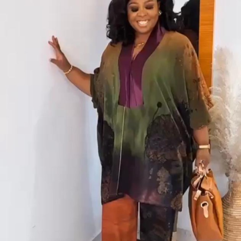Ensemble deux pièces pour femmes, robes imprimées africaines, tenues de vacances, hauts et pantalons