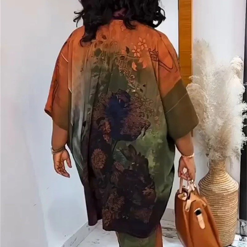 Ensemble deux pièces pour femmes, robes imprimées africaines, tenues de vacances, hauts et pantalons