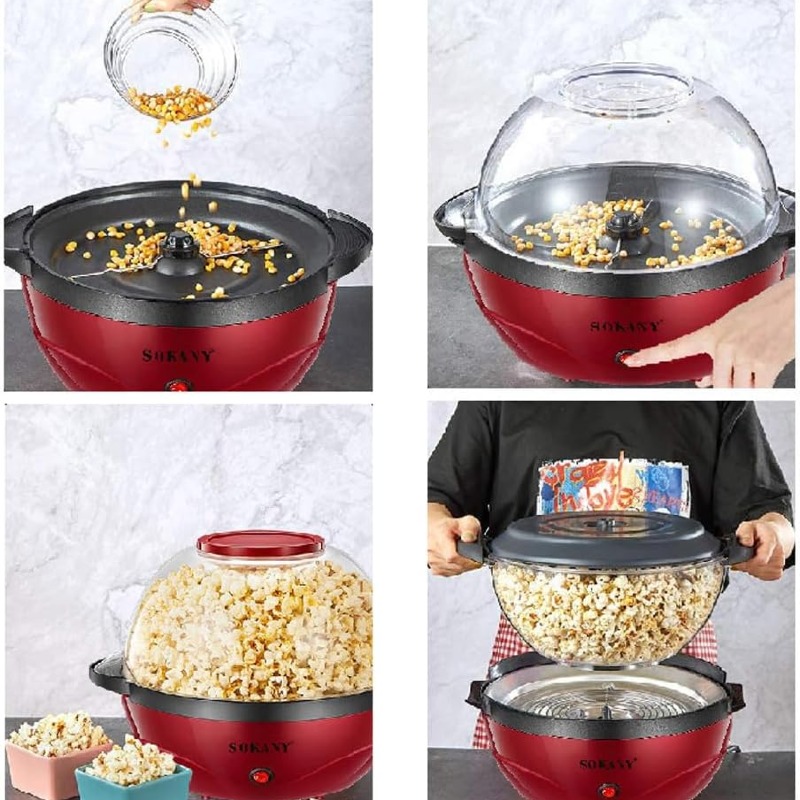 Machine à pop-corn à agitation automatique SOKANY SK-905 850W