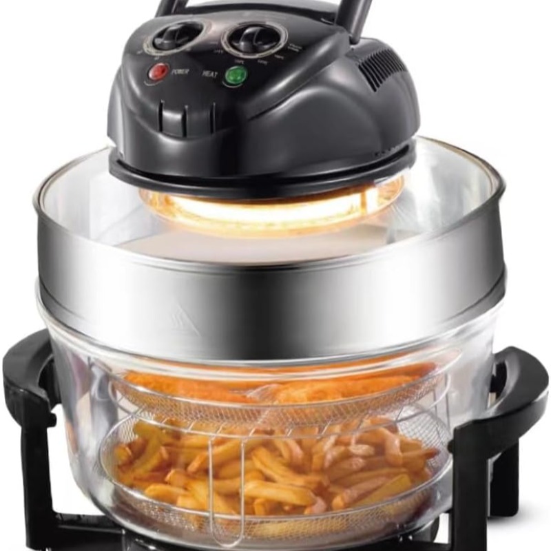 Friteuse à air en verre de grande capacité (8 accessoires)