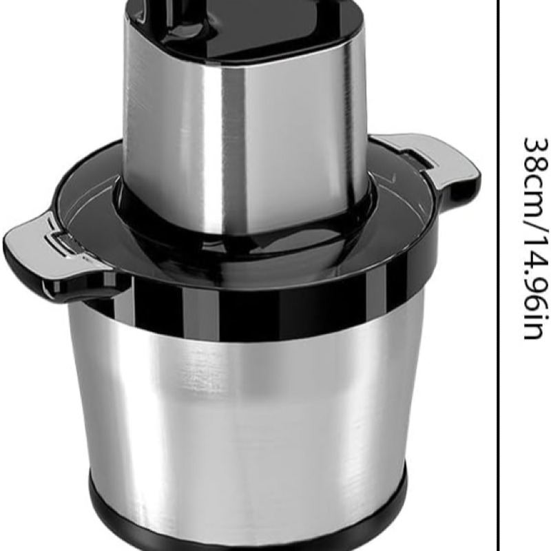 Hachoir Ail Electrique Multifonction  Litres avec 3 vitesses et 4 lames en acier inoxydable