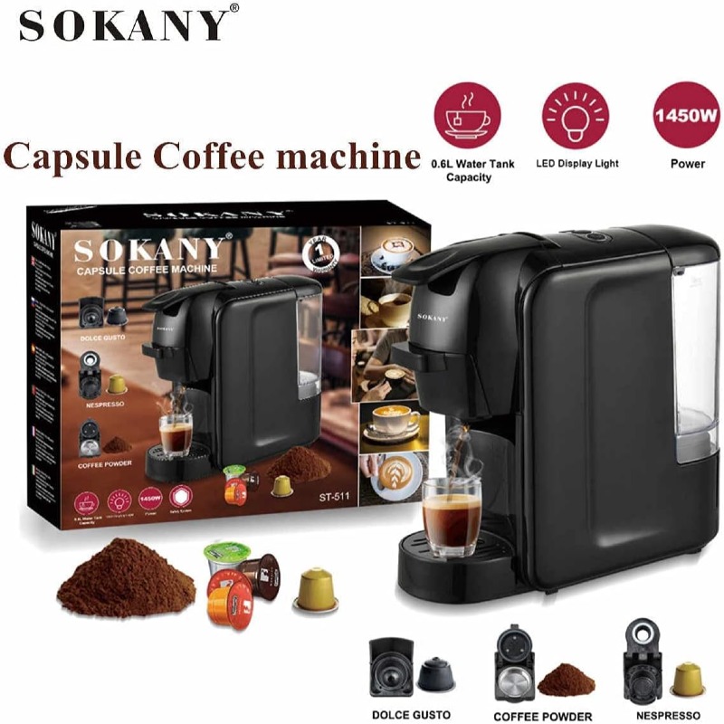 Machine à café Nespresso 1450 W 3en1 Sokany 