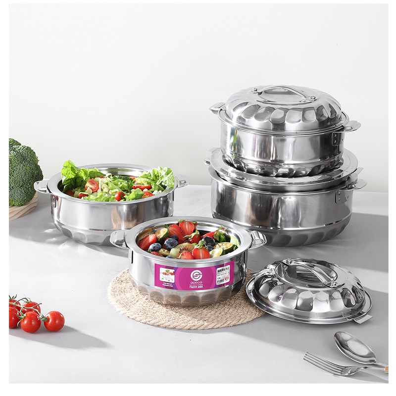 Lot de 4 Casseroles Isothermes en Acier Inoxydable