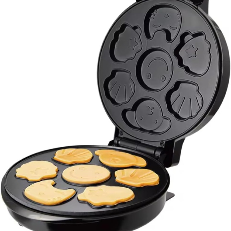 Mini gaufrier rond pour gaufres, biscuits, antiadhésif, facile à nettoyer, qualité supérieure