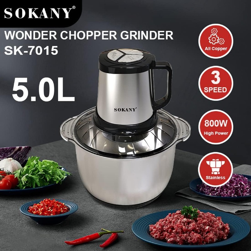 hachoir Sokany Wonder Chopper Grinder 5.0L, modèle SK-7015