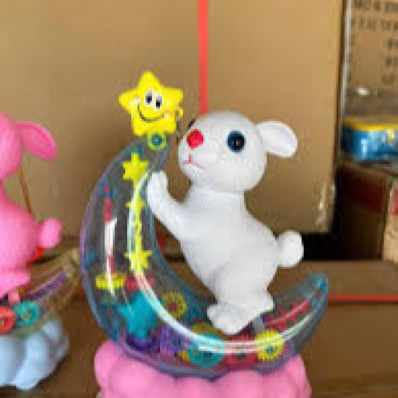 Jouet Lapin Électrique Lumineux – Moon Rabbit Gear Rotation