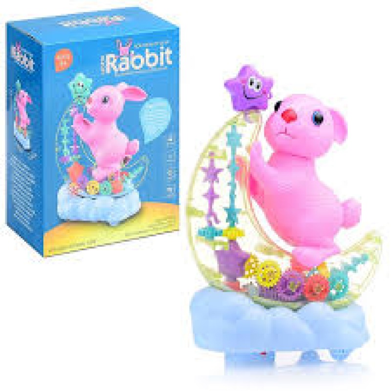 Jouet Lapin Électrique Lumineux – Moon Rabbit Gear Rotation