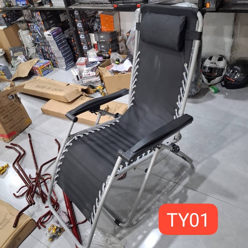 Chaise longue inclinable pliante