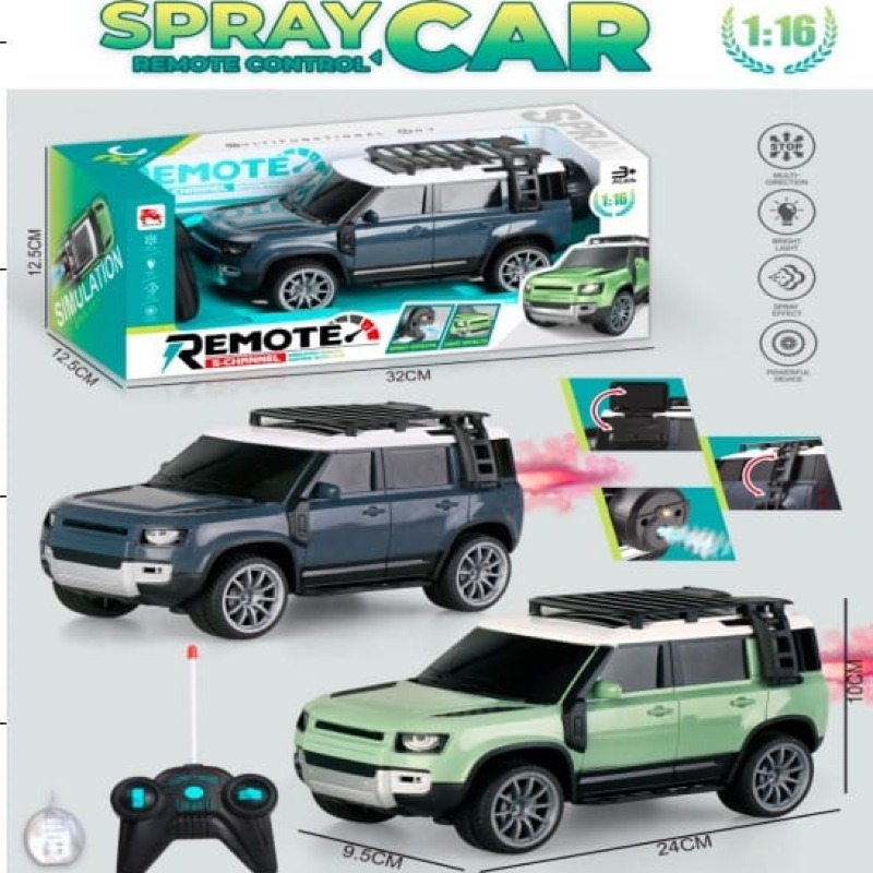 Voiture Télécommandée Land Rover Spray Car 1:16 – SUV Réaliste avec Effets Vapeur, Lumières LED et Batterie Rechargeable