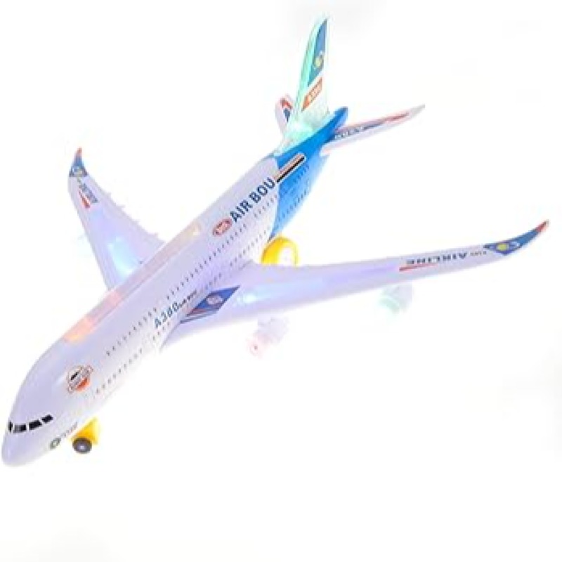 Avion Jouet Électrique A380 Space Shuttle – Lumières LED, Musique et Rotation 360°