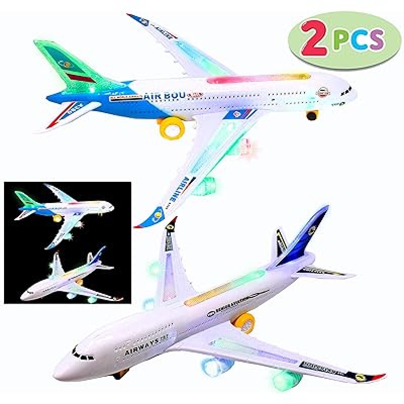 Avion Jouet Électrique A380 Space Shuttle – Lumières LED, Musique et Rotation 360°