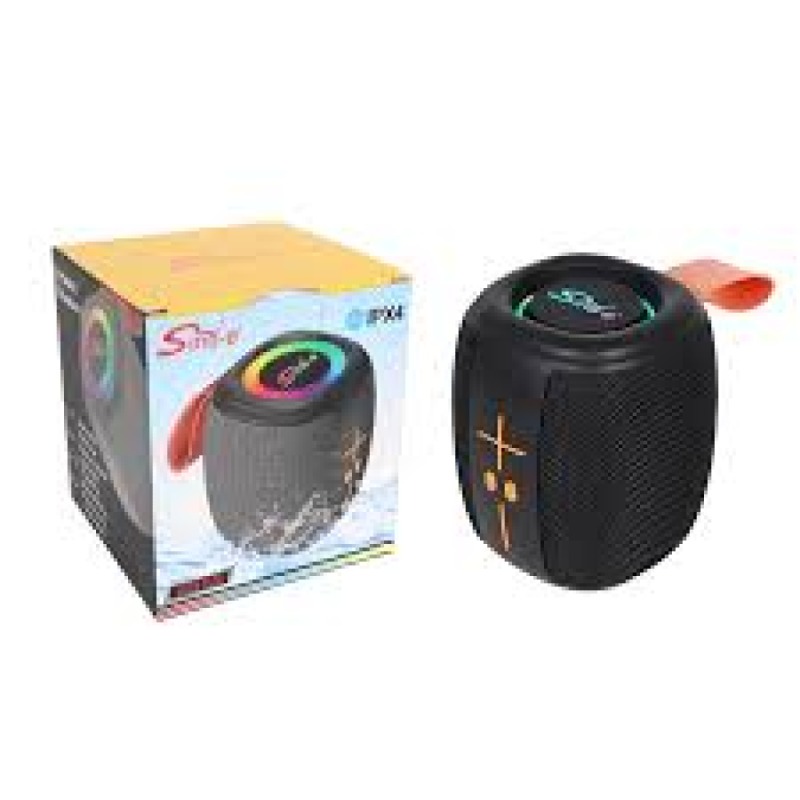 Enceinte Bluetooth AC74 – Étanche IPX5 avec Lumières LED et Poignée Cuir