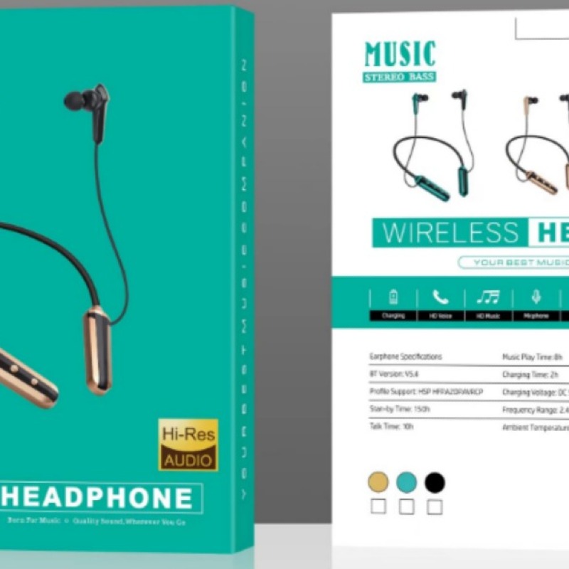 Écouteurs Bluetooth tour de cou sans fil avec microphone,