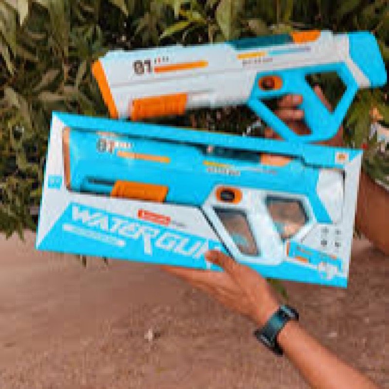 Pistolet à eau électrique rechargeable 300ml – Jet puissant 9 mètres pour batailles d’été