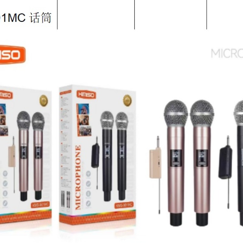 Microphone dynamique professionnel sans fil UHF à 2 canaux pour karaoké de discours d'église KTV