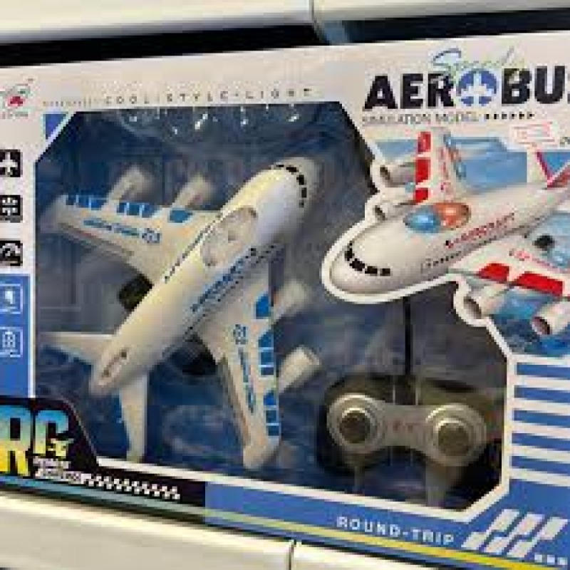 Avion télécommandé Aérobus | Jouet d’avion réaliste avec lumières LED et télécommande sans fil