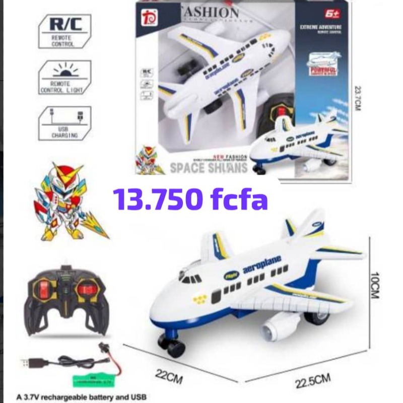 Avion Space Shuans télécommandé – Jouet d’avion avec batterie rechargeable et LED