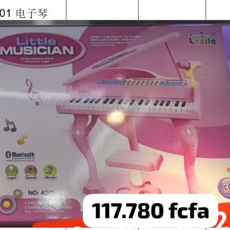 Piano électronique rose pour enfants – Modèle Little Musician avec Bluetooth