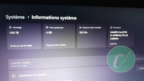 Acer V 17 nitro Black édition gaming core i7 6th ram 16 gb SSD 128 gb et 1T batterie 🔋 béton 
taille écran 17 pouces
prix:  275.000frs mil discutable légèrement
Ville Brazzaville quartier Makelekele